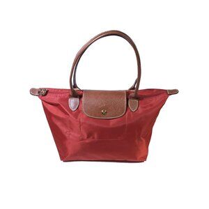 Longchamp Le Pliage Tote Red Garnet Original 'Shopping Modele' Handbag